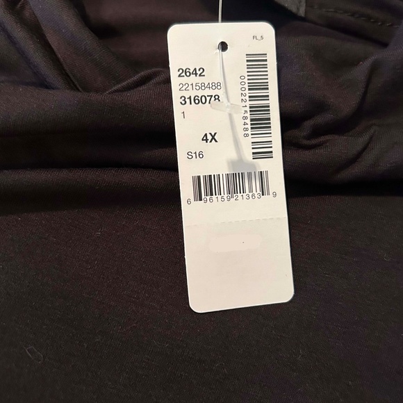 T-SHIRT, SHORT SLEEVE, BLACK, SIZE 4X, MADE IN CANADA!, VEE NECK, SOFT KNIT, - Picture 8 of 9
